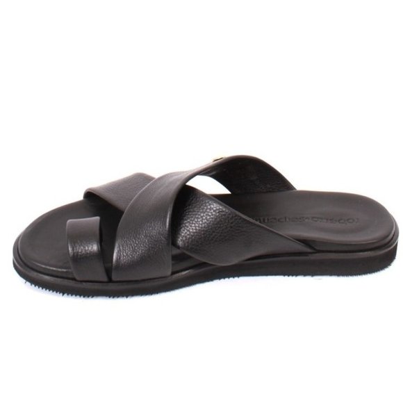 Roberto Serpentini 5200 Black Leather Slides Men Comfort Sandals main image 4